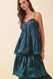 TC Long Flowy Winter Green Dress