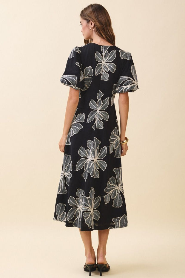 TC Puff Sleeve Floral Dress