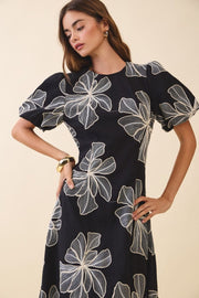 TC Puff Sleeve Floral Dress