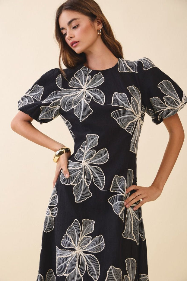TC Puff Sleeve Floral Dress