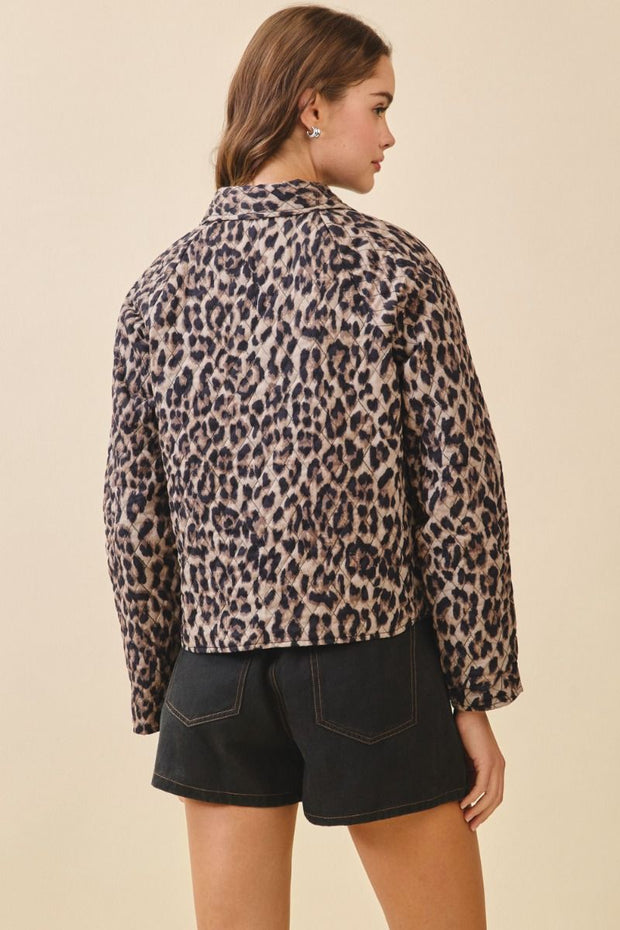 TC Leopard Print Quilted Jacket