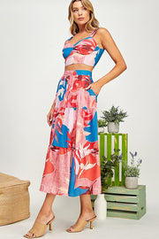 SWL Topical Floral Print Tiered Skirt