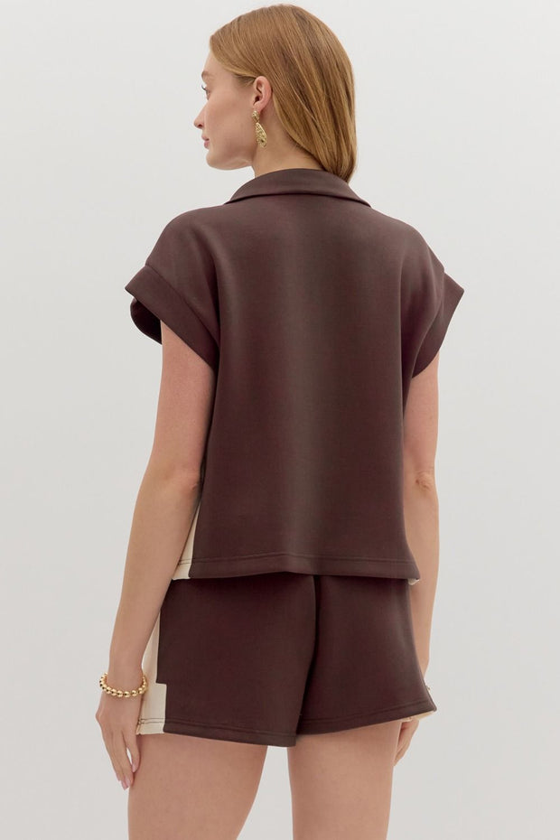 ENT Matching Stripe 1/4 Zip Top