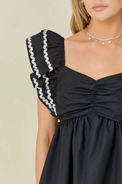 MST Double Ruffle Ric Rac Top – Miss Cocky