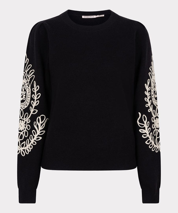 EQ Sweater Tape Paisley Embroidered Sweater