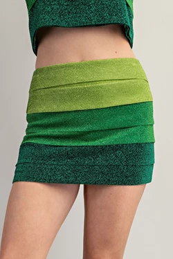 GM Tiered Sparkle Mini Skirt