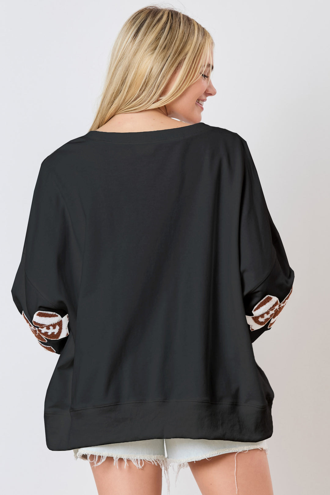 PE Football Bow Embellished Sweatshirt – Miss Cocky