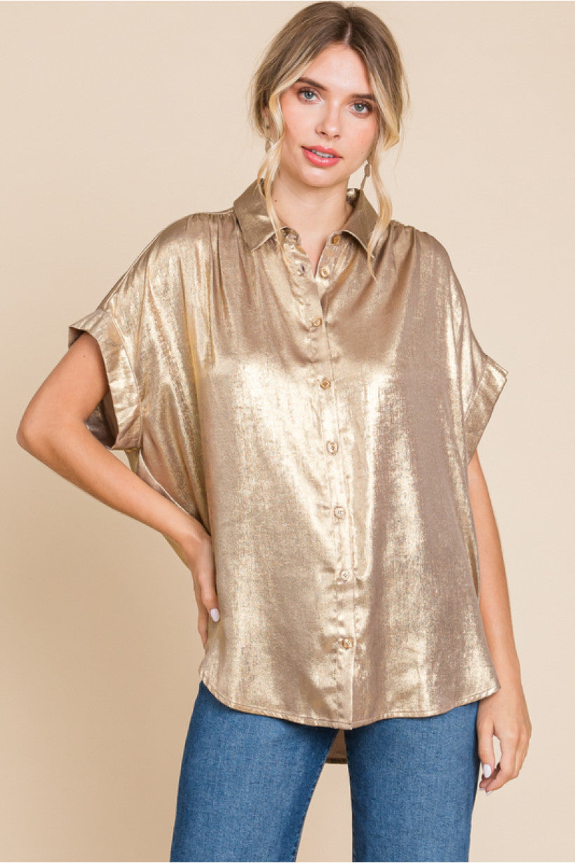 JF Short Sleeve Metallic Top – Miss Cocky