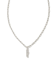 KS Crystal Letter Pendant Necklace- Silver