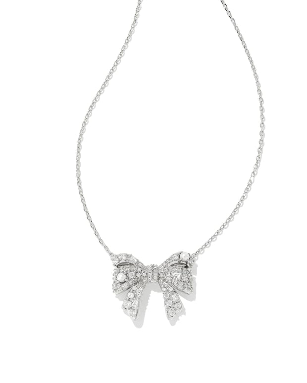 KS Krista Bow Short Pendant Necklace - Silver