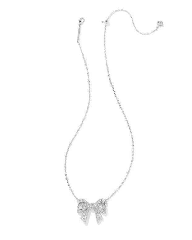 KS Krista Bow Short Pendant Necklace - Silver