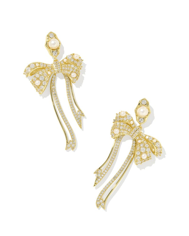 KS Krista Bow Statement Earrings - Gold