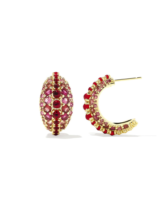 KS Krista Hoop Earrings - Red Mix