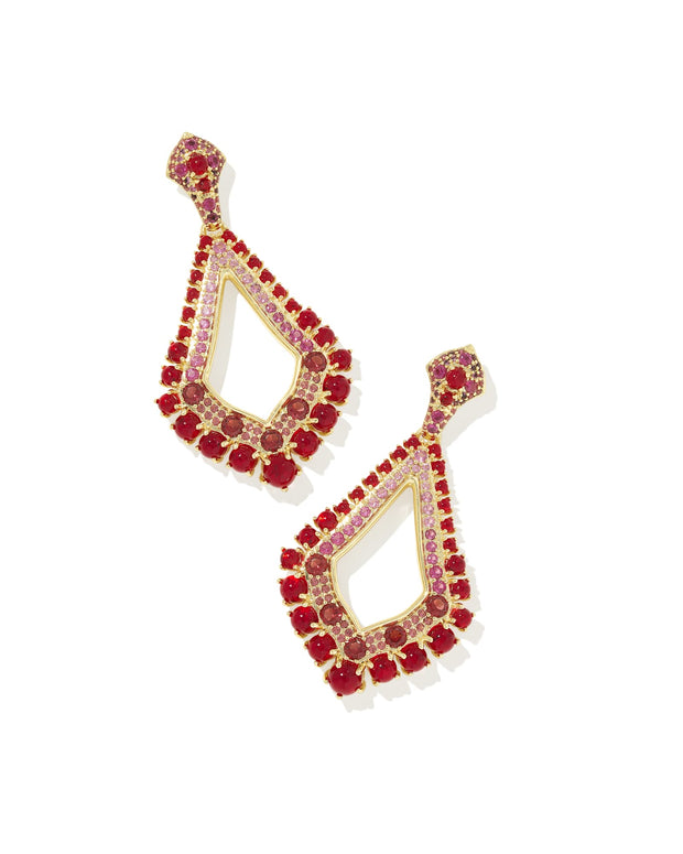 KS Krista Statement Earrings - Red Mix