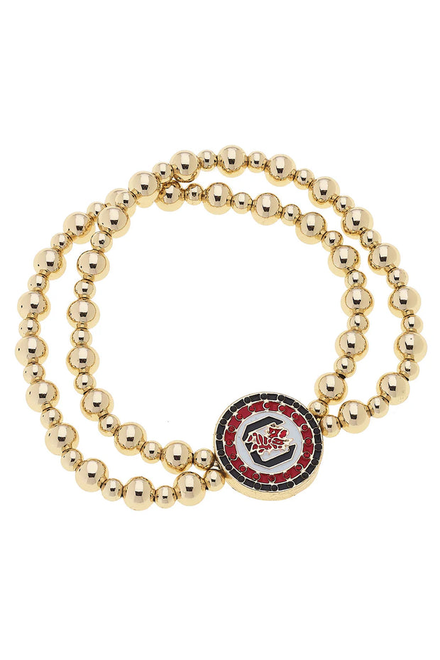 CV Block C Pave Two Row Bracelet