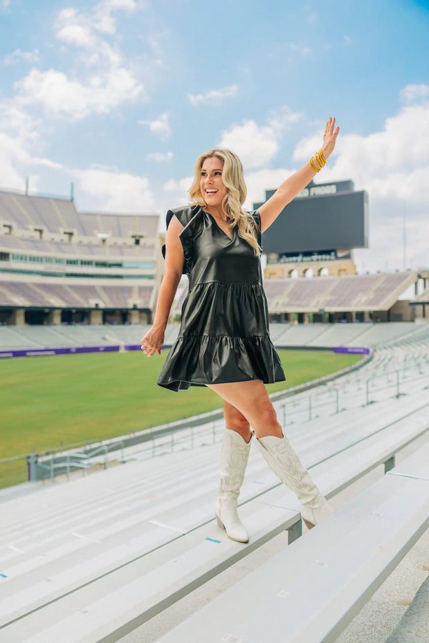 BL Ronnie Pleather Tier Dress